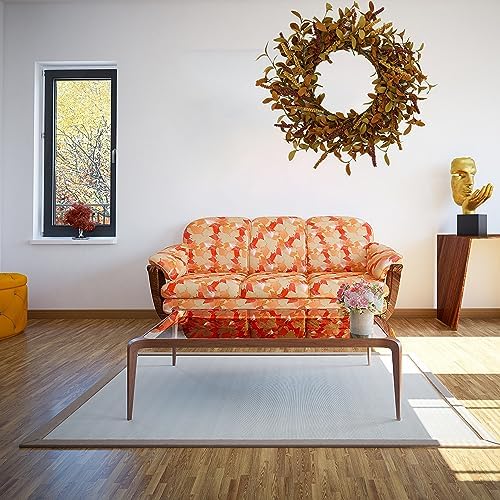 20 inch Fall Wreath Autumn Door Wreath with Eucalyptus Leaves, Mixed Grain for Front Door Farmhouse Indoor, alternate view 6