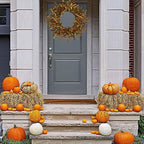 20 inch Fall Wreath Autumn Door Wreath with Eucalyptus Leaves, Mixed Grain for Front Door Farmhouse Indoor, alternate view 7