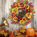 20 Inch Fall Wreath for Front Door, Turkey Rustic Thanksgiving Harvest Decor, alternate view 3