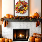 20 Inch Fall Wreath for Front Door, Turkey Rustic Thanksgiving Harvest Decor, alternate view 4