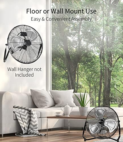 20 Inch Heavy Duty High Velocity Metal Floor Fan, alternate view 6