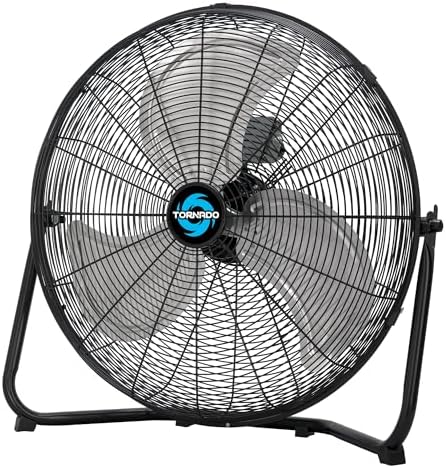 20 Inch High Velocity Metal Floor Fan, 3-Speed Powerful Cooling, 120° Adjustable Tilt, 6.0 FT Cord, UL Safety