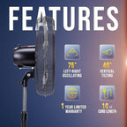 20 Inch High Velocity Oscillating Pedestal Fan, 3-Speed, 5000 CFM, Commercial & Industrial, UL Listed, 1/6 HP, alternate view