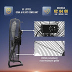 20 Inch Industrial Powerful Metal Floor Fan, 3-Speed High Velocity Cooling Floor Standing Fan for Industrial, alternate view