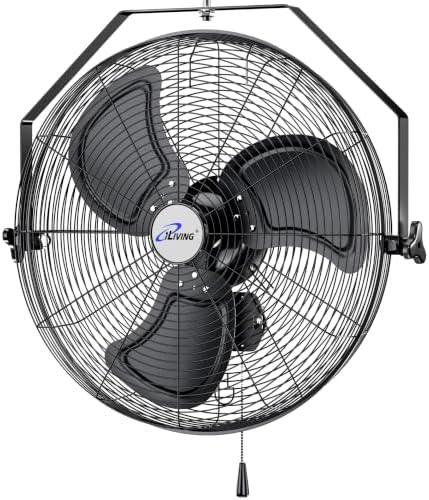 20 Inch Industrial Wall Mount Fan, 4750 CFM High Velocity, Outdoor Rated, 3-Speed, UL Listed for Garage, Patio