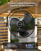 20 Inch Industrial Wall Mount Fan, 4750 CFM High Velocity, Outdoor Rated, 3-Speed, UL Listed for Garage, Patio, alternate