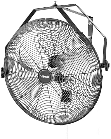 20 Inch Industrial Wall Mount Fan, High Velocity 4650 CFM with 3 Speeds, Powerful Motor with Aluminum Blades for