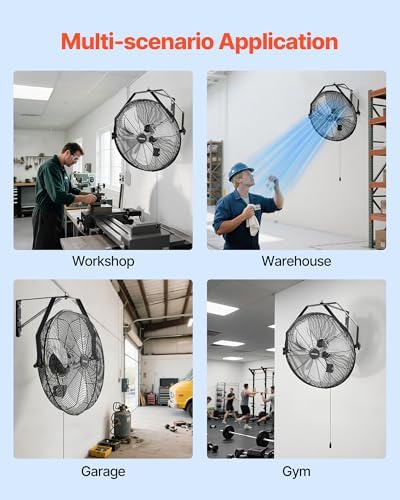 20 Inch Industrial Wall Mount Fan, High Velocity 4650 CFM with 3 Speeds, Powerful Motor with Aluminum Blades for, alternate