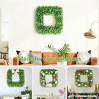 20 Inch Large Boxwood Wreath, Spring Summer Artificial Green Wreaths for Front Door Farmhous Wedding Window, alternate view 6