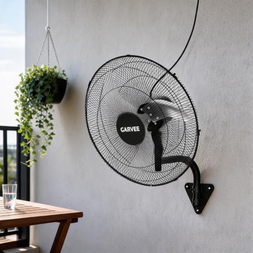 20 Inch Oscillating Wall Fan,3800 CFM Industrial Wall Mounted Fan in Black, alternate view 2