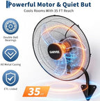 20 Inch Oscillating Wall Fan,3800 CFM Industrial Wall Mounted Fan in Black, alternate view 5