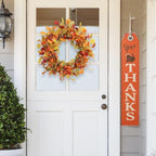 20 Inch Pre-Lit Eucalyptus and Magnolia Fall Wreath with 30 LEDs in Orange-green 20", alternate view 3