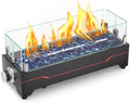 20 Inch Propane Tabletop Fire Pit, 40,000 BTU with Glass Wind Guard