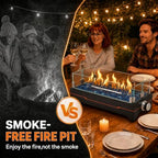 20 Inch Propane Tabletop Fire Pit, 40,000 BTU with Glass Wind Guard, alternate view 3