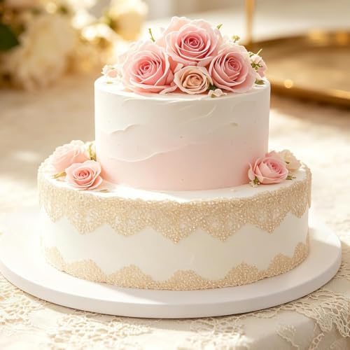 20 Inch Round Cake Drum 3-Pack,1/2" Thick Corrugated Greaseproof Cake Board in White, alternate view 2