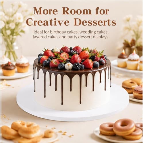 20 Inch Round Cake Drum 3-Pack,1/2" Thick Corrugated Greaseproof Cake Board in White, alternate view 7