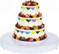 20 Inch Round Wedding Cake Stand for Cupcakes & Desserts, White in White