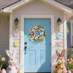 20 Inch Spring Easter Wreath for Front Door with Easter Egg & Lambs Ear, alternate view 2