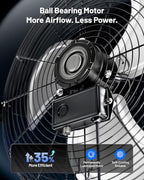 20 Inch Wall Mount Fan, 4750 CFM High Velocity Metal Fan with 3 Speeds, Sealed Motor & 360° Tilt, Heavy Duty, alternate view