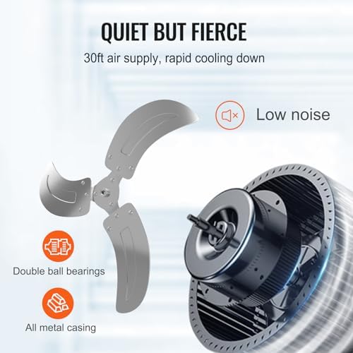 20 Inch Wall Mount Fan, Oscillating, 3-Speed, 4000 CFM, 2 Pack, alternate view 7