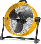 20 Inches 5703 CFM Heavy Duty High Velocity Barrel Floor Drum Fan With DC Brushless Motor, Stepless Speed