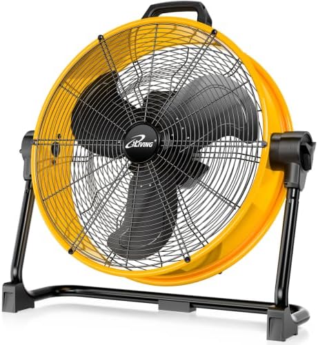 20 Inches 5703 CFM Heavy Duty High Velocity Barrel Floor Drum Fan With DC Brushless Motor, Stepless Speed