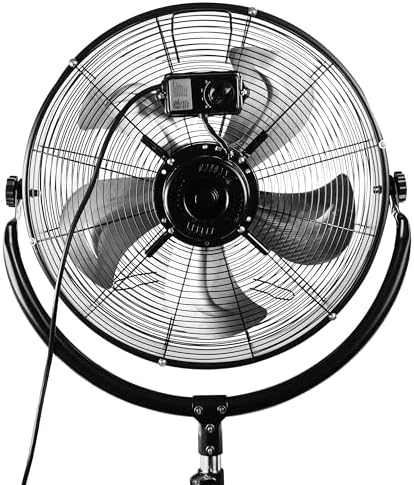 20" Industrial Heavy Duty Powerful and Quiet Metal High Velocity 360 Degree Tilting Pedistal Drum Fan, alternate view 4