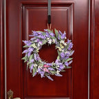 20" Lavender Wreath with LED Lights & Butterflies, Front Door Decor, alternate view 6