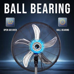 20” Oscillating Pedestal Fan - 5000 CFM, Stand Fan, 3-Speed, 1/6 HP, 6.6 FT, Industrial & Commercial Use, UL, alternate view