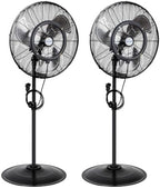 20" Outdoor Pedestal Misting Fan, High-Velocity Patio Misting Fans with 3 Speeds for Outside, Waterproof Tilting