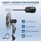 20" Outdoor Pedestal Misting Fan, High-Velocity Patio Misting Fans with 3 Speeds for Outside, Waterproof Tilting, alternate