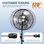 20" Outdoor Pedestal Misting Fan, High-Velocity Patio Misting Fans with 3 Speeds for Outside, Waterproof Tilting, alternate