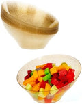 20 Oz Clear with Gold Glitter Plastic Angled Serving Bowls, 12 Pack in 20oz in Gold Glitter