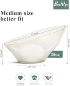20 Oz Clear with Gold Glitter Plastic Angled Serving Bowls, 12 Pack in 20oz in Gold Glitter, alternate view 2