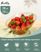 20 Oz Clear with Gold Glitter Plastic Angled Serving Bowls, 12 Pack in 20oz in Gold Glitter, alternate view 6