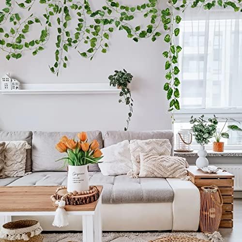 20 Pack 140Ft Artificial Ivy Garland, Fake Vines UV Resistant Greenery Leaves Fake Plants Hanging Aesthetic, alternate view 6