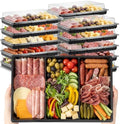 20 Pack 15 x 10 Inch 3 Section Large Charcuterie Board with Lid in 15 x 10 Inch in black
