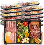 20 Pack 15 x 10 Inch 3 Section Large Charcuterie Board with Lid in 15 x 10 Inch in black