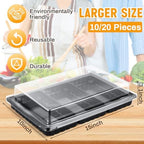 20 Pack 15 x 10 Inch 3 Section Large Charcuterie Board with Lid in 15 x 10 Inch in black, alternate view 3