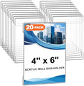 20 Pack 4x6 Wall Mount Acrylic Sign Holder, Wall Signs Photo Menu Flyer Display Holders, Plastic Clear Acrylic