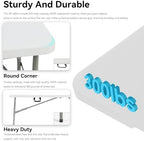 20 Pack 6FT Folding Tables, Heavy Duty, Carry Handle, White in White, alternate view 3