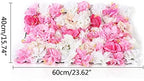 20 Pack Artificial Flower Wall Panels 24" x 16" Pink&White Faux Hydrangea and Rose Artificial Flower Backdrop, alternate view