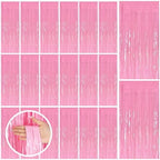 20 Pack Backdrop Party Decorations Pink Tinsel Curtain Party Backdrop Foil Fringe Birthday Decorations Photo