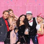 20 Pack Backdrop Party Decorations Pink Tinsel Curtain Party Backdrop Foil Fringe Birthday Decorations Photo, alternate view