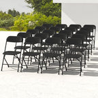 20 Pack Black Folding Chairs for School Events Wedding Party Picnic