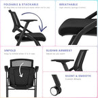 20 Pack Conference Room Chairs with Wheels and Paddle, Ergonomic Mesh Back and Arms for Home Office Desk Folding, alternate