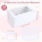 20 Pack Dessert Shooter Box with Window, 12 Count 3 oz, White in 12 Count 3 oz in White, alternate view 3