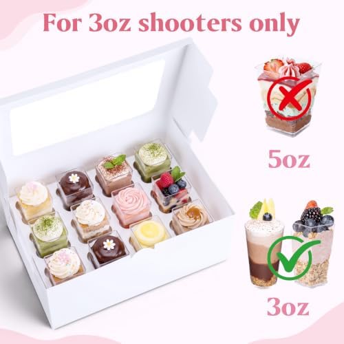 20 Pack Dessert Shooter Box with Window, 12 Count 3 oz, White in 12 Count 3 oz in White, alternate view 4