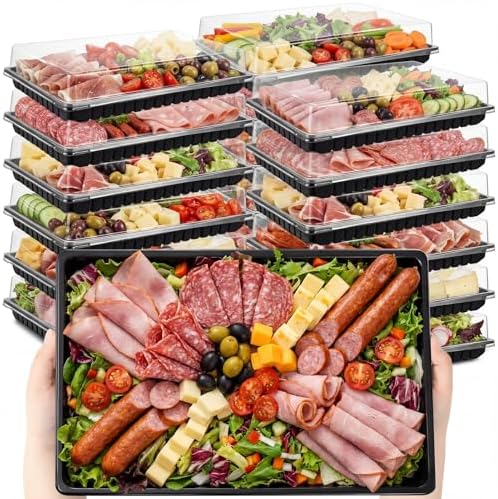 20 Pack Extra Large Charcuterie Board with Lids in Black