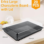 20 Pack Extra Large Charcuterie Board with Lids in Black, alternate view 3